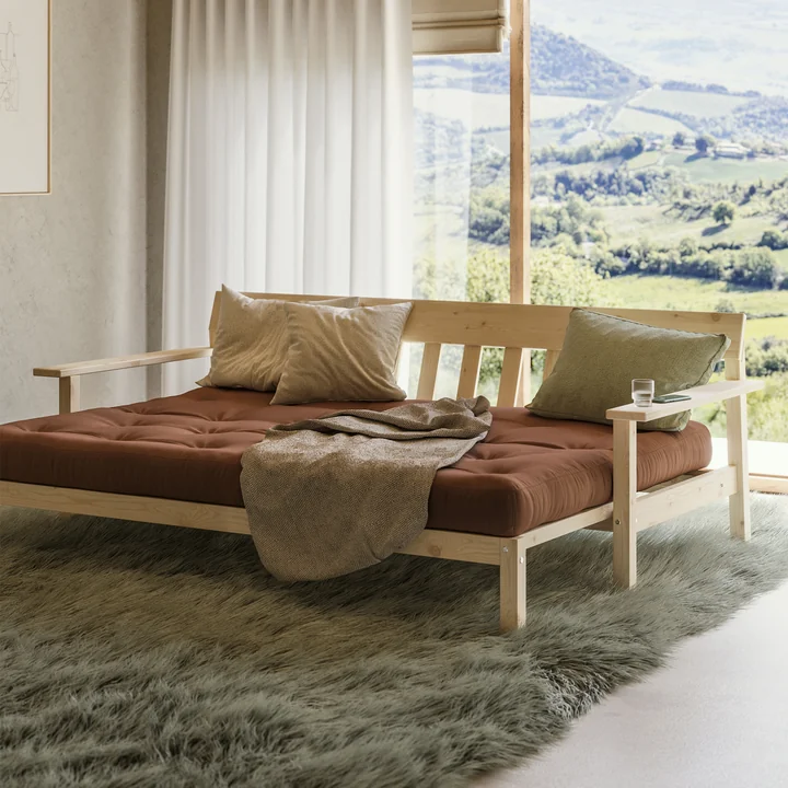 Karup Design - Unwind Schlafsofa, Kiefer natur / dunkelgrau (734)