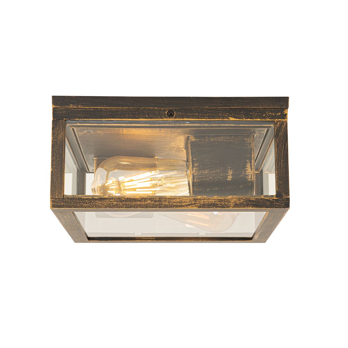 Vintage plafondlamp antiek goud IP44  2-lichts - Charlois