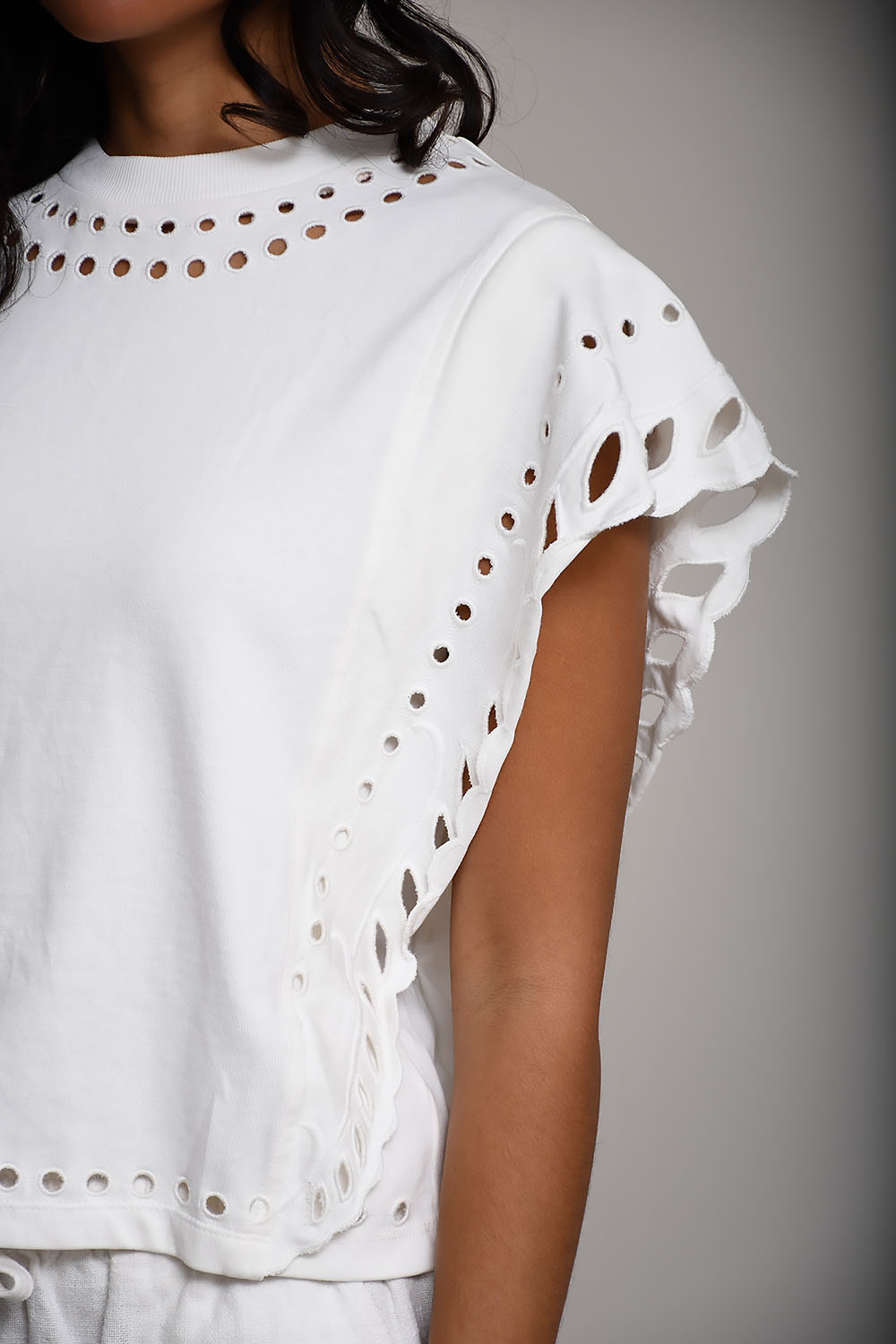 Odyle openwork cotton t-shirt