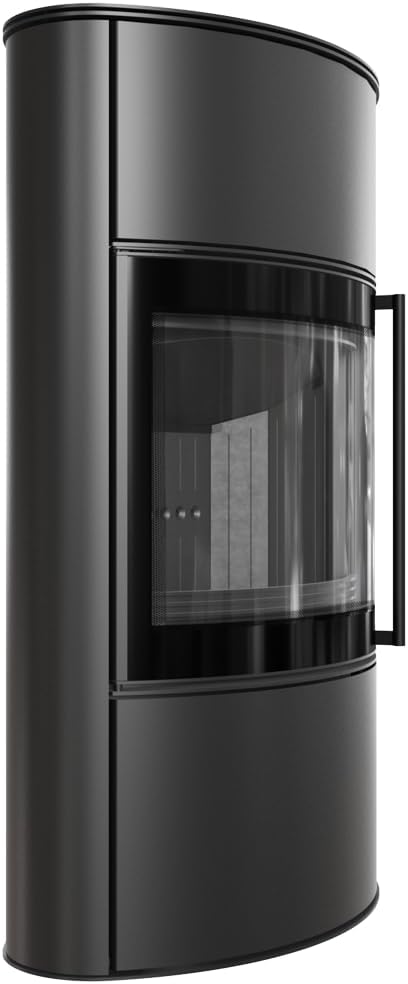Kaminofen Stahl KRATKI Bjorn Hoch 10 kW Ø 150 schwarz Verkleidung mit Türfeder