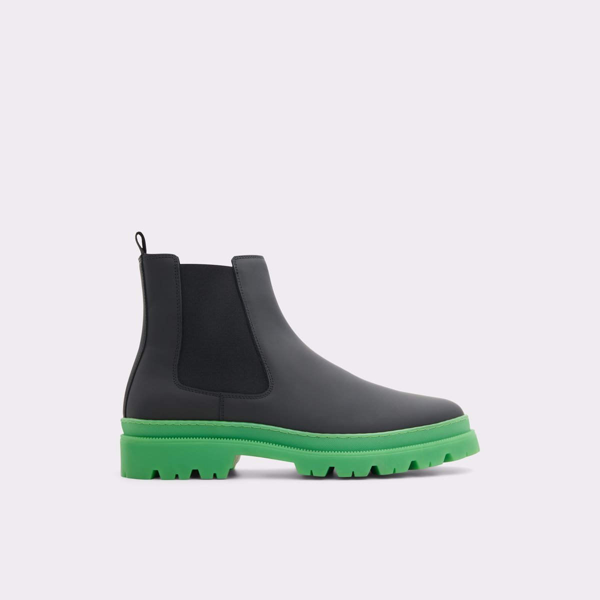 Alencia Black Leather Rubber Men Chelsea boots