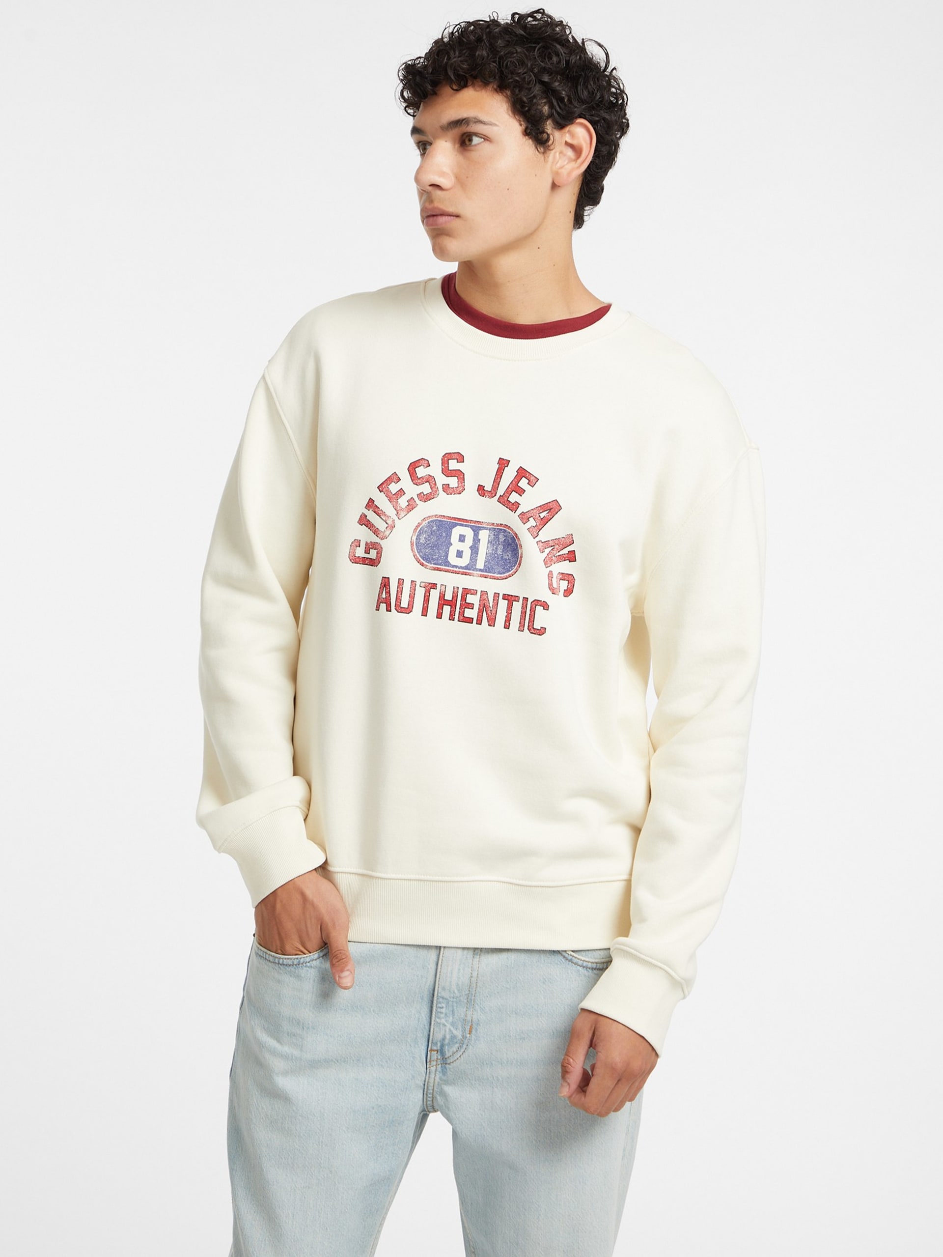 Moletom gola redonda com logotipo autêntico