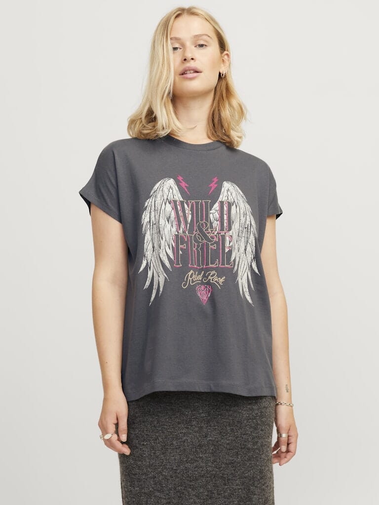 Jjxx Jxwilma Astrid Boxy Sl Tee Ft24 4777386 dark shadow wild free