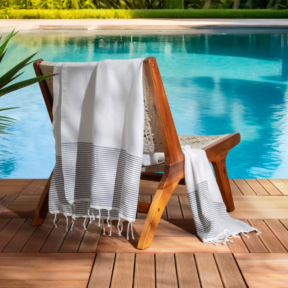 Fouta coton recyclé (100 x 200 cm) Océane Blanche