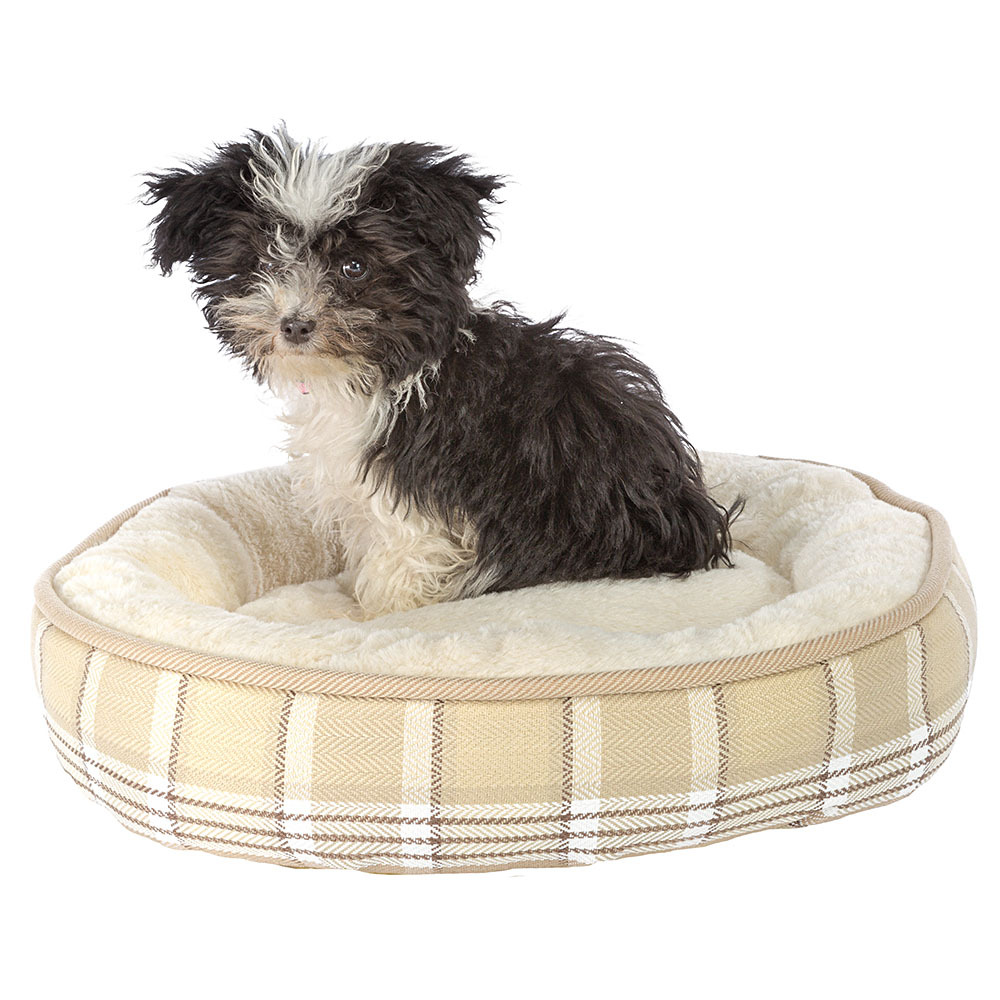 Ferplast couchage rond pour chiens et chats lagoon 50, coussin pour animaux, fourrure douce et écologique, lavable, ø 53 x 10 cm,