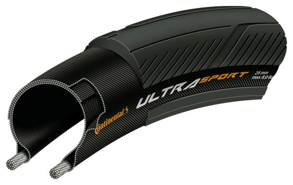 Pneu Route Continental Ultra Sport III 700 mm Tubetype Souple PureGrip Compound E-Bike e25 Noir