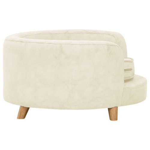 sofá redondo cor creme para cães