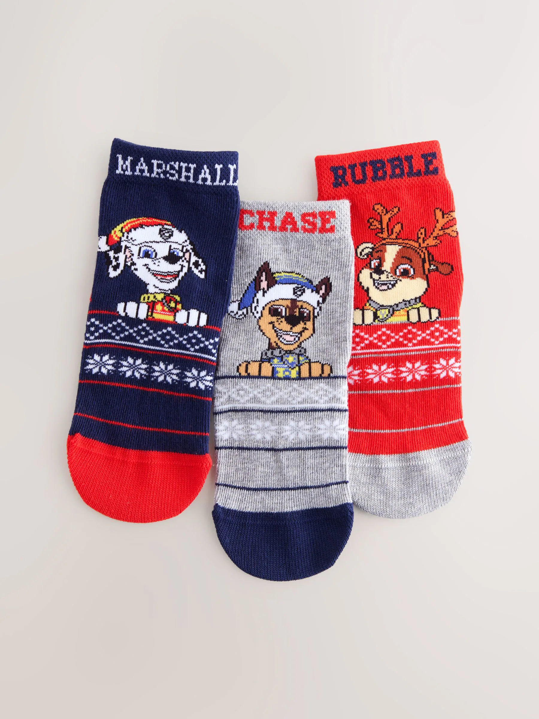 Paw Patrol - Christmas License Character Cotton Rich Socks 3 Pack