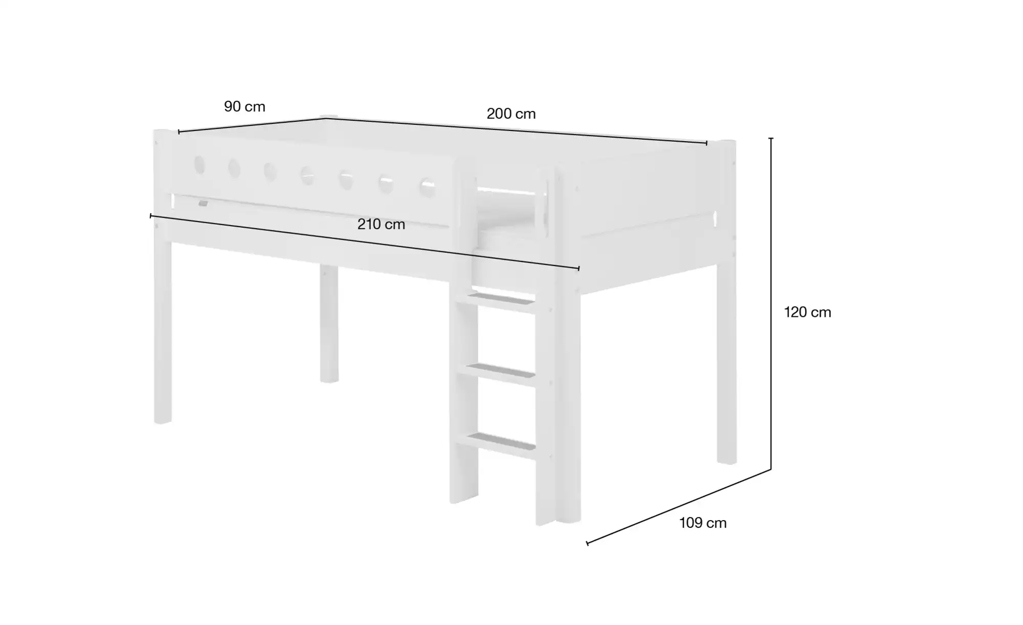FLEXA Halbhohes Bett Flexa White