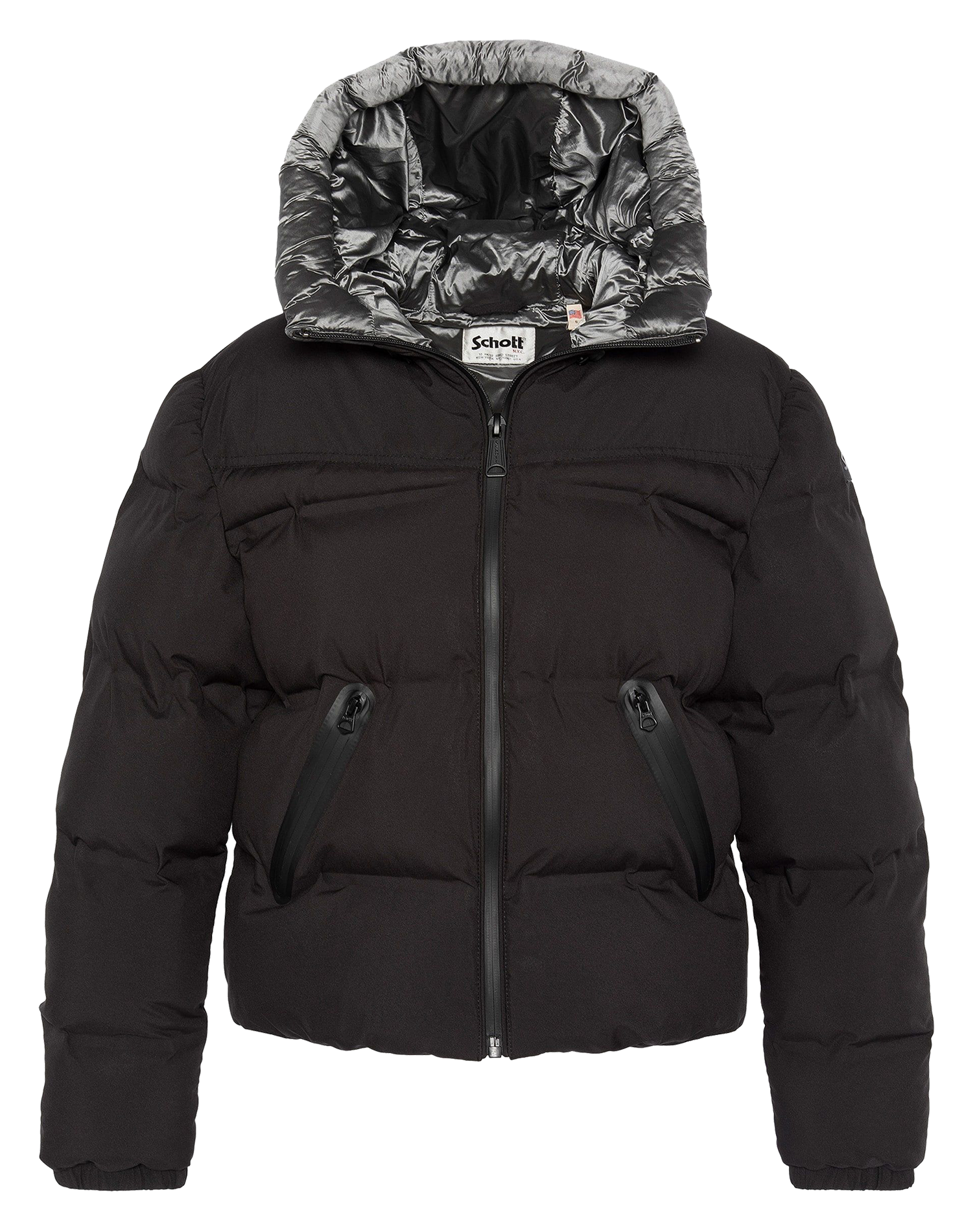 Doudoune zippée à capuche | Noir