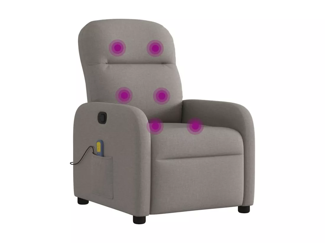 Fauteuil de massage inclinable Taupe Tissu