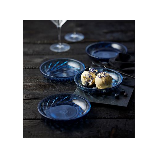 Lyngby Glas Sorrento 4-pak Asiet, Blå, Ø16 cm