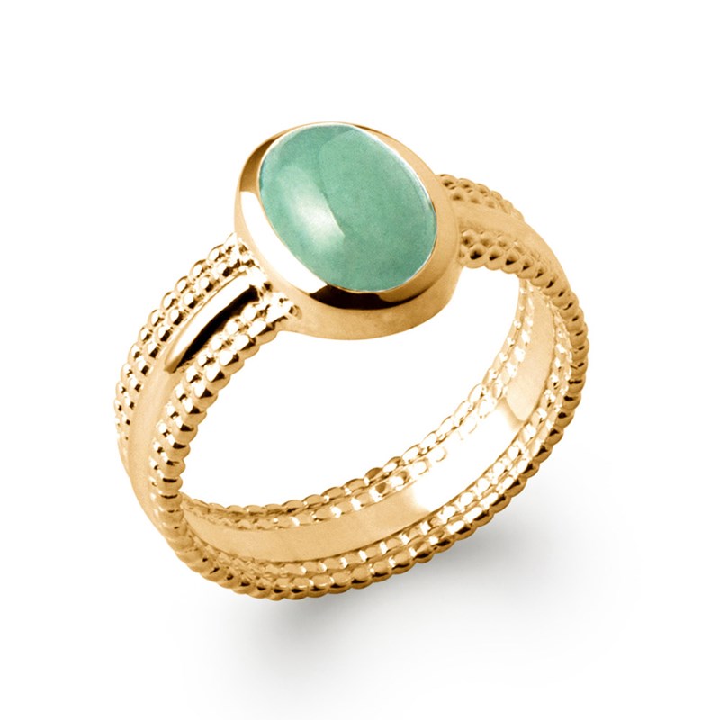 Bague Femme - Plaqué Or - Aventurine