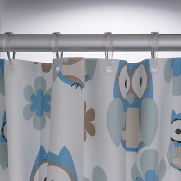 Sealskin Douchegordijn Owl Blauw 180x200 cm