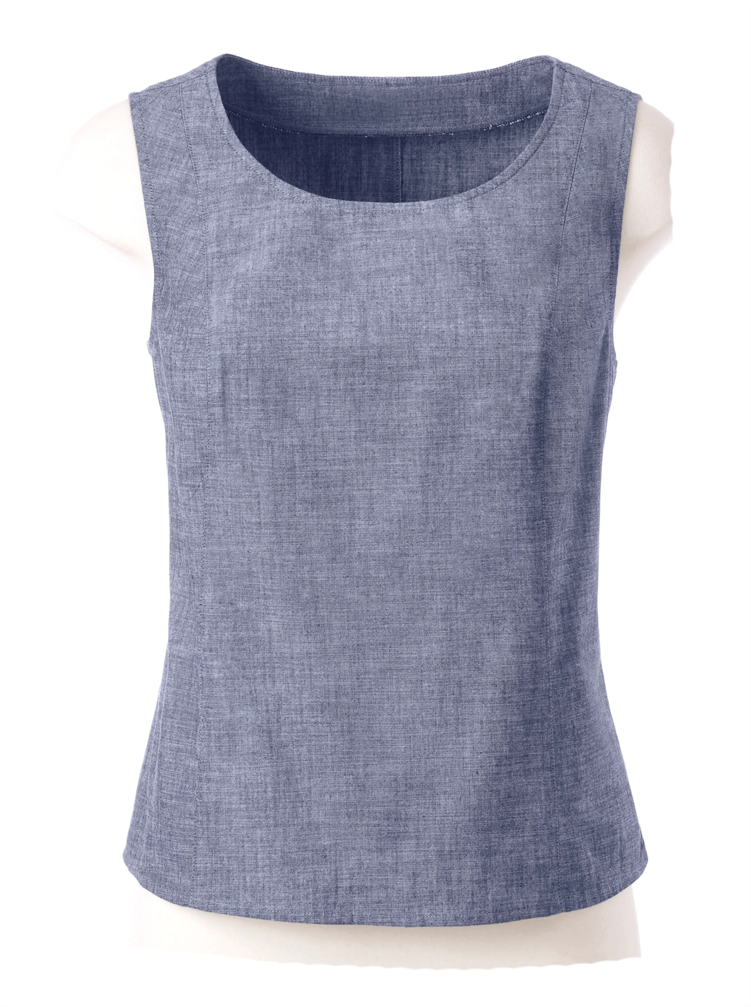 Blusentop in jeansblau