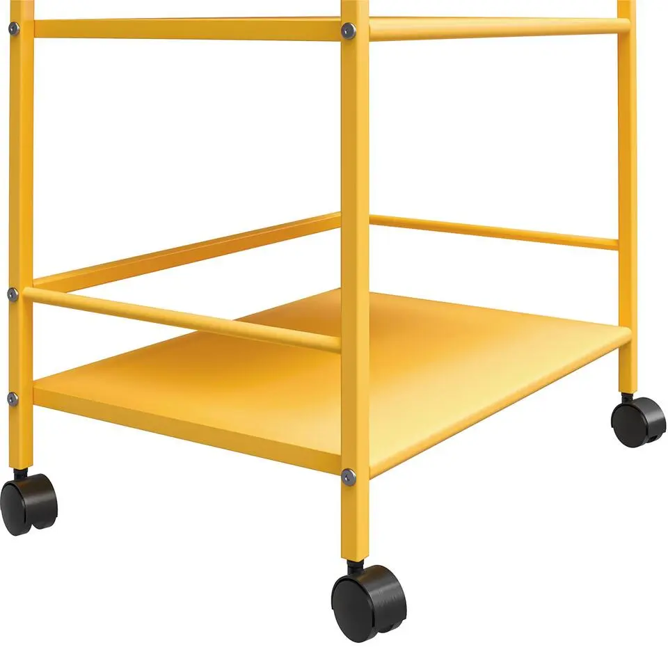 Cache - Metalen rolwagen geel
