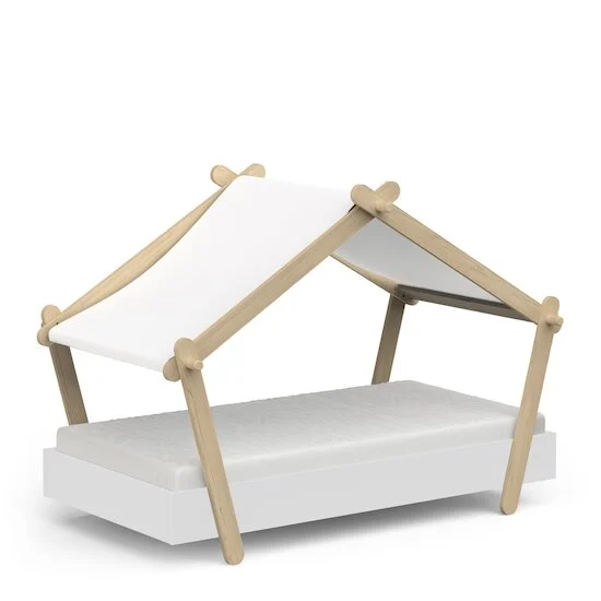 Mini Lodge Lit + Toit   Blanc        70 x 140 cm   de               CBA Meubles