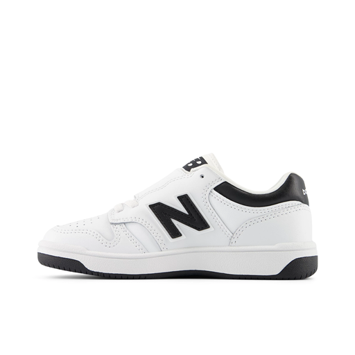 New Balance Little Kids' 480 Sneakers, White/Black, 32