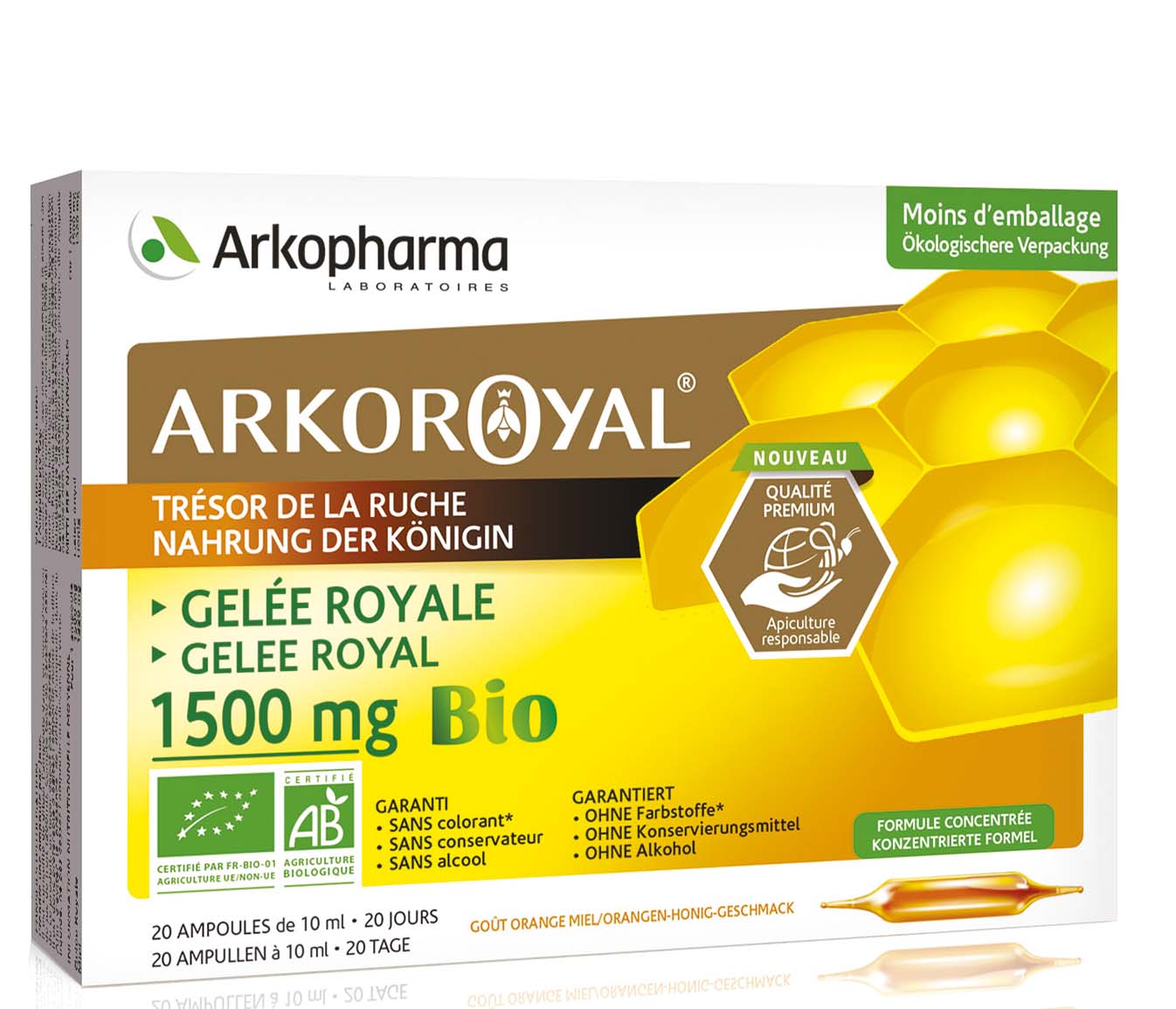 ARKOROYAL Gelée Royale 1500 mg<br>20 × 10 ml, Trinkampulle, flüssig, Bio