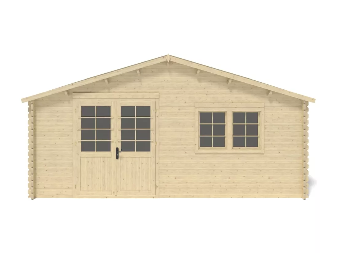 Abri de jardin en bois - 36m2 - 6x6m - Ep. 40mm - Couleur: naturel - DOM749 - ALTANKA