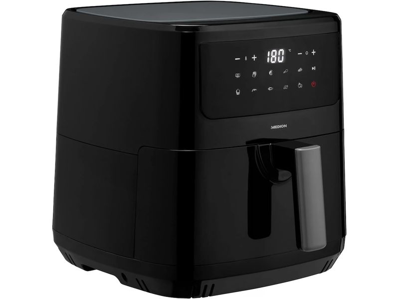 Medion Heissluft-Fritteuse MD 11750 7.2 l, Schwarz Fritteuse mit hochwertiger Corflon-Ultra-Antihaftbeschichtung