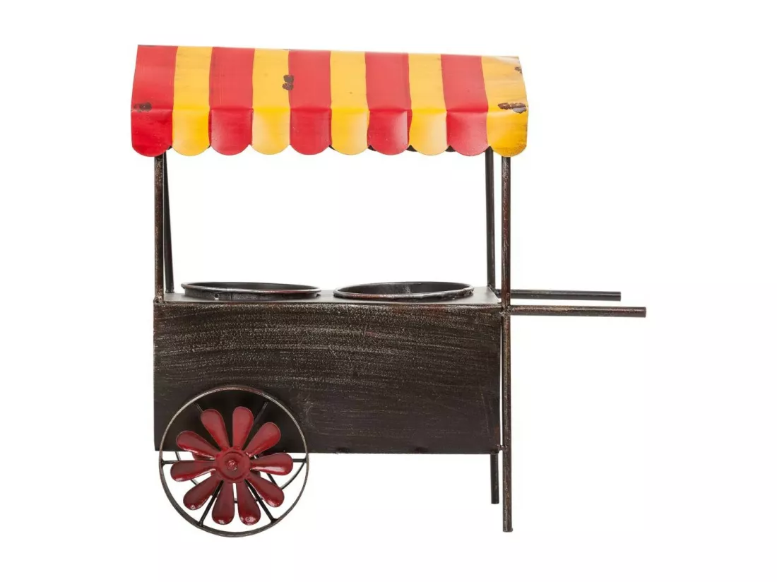 Chariot porte-plantes en métal 37,5x21x37h