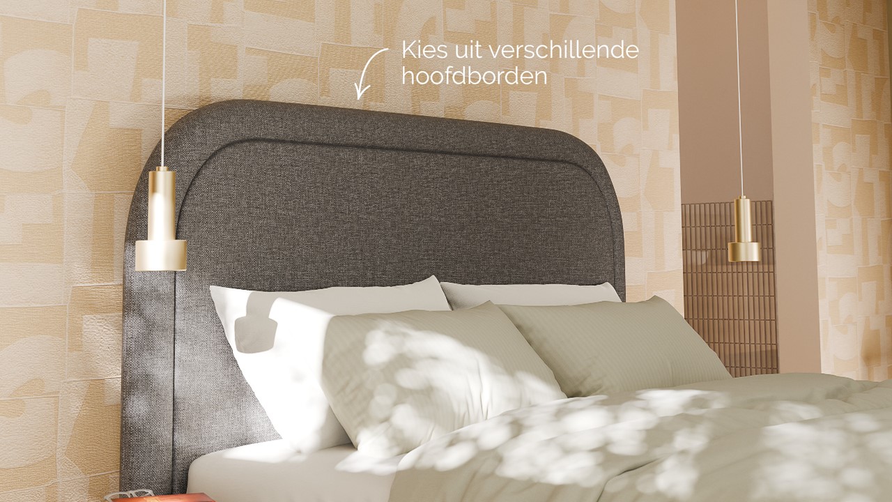 Bed Amber - Linen touch dark grey