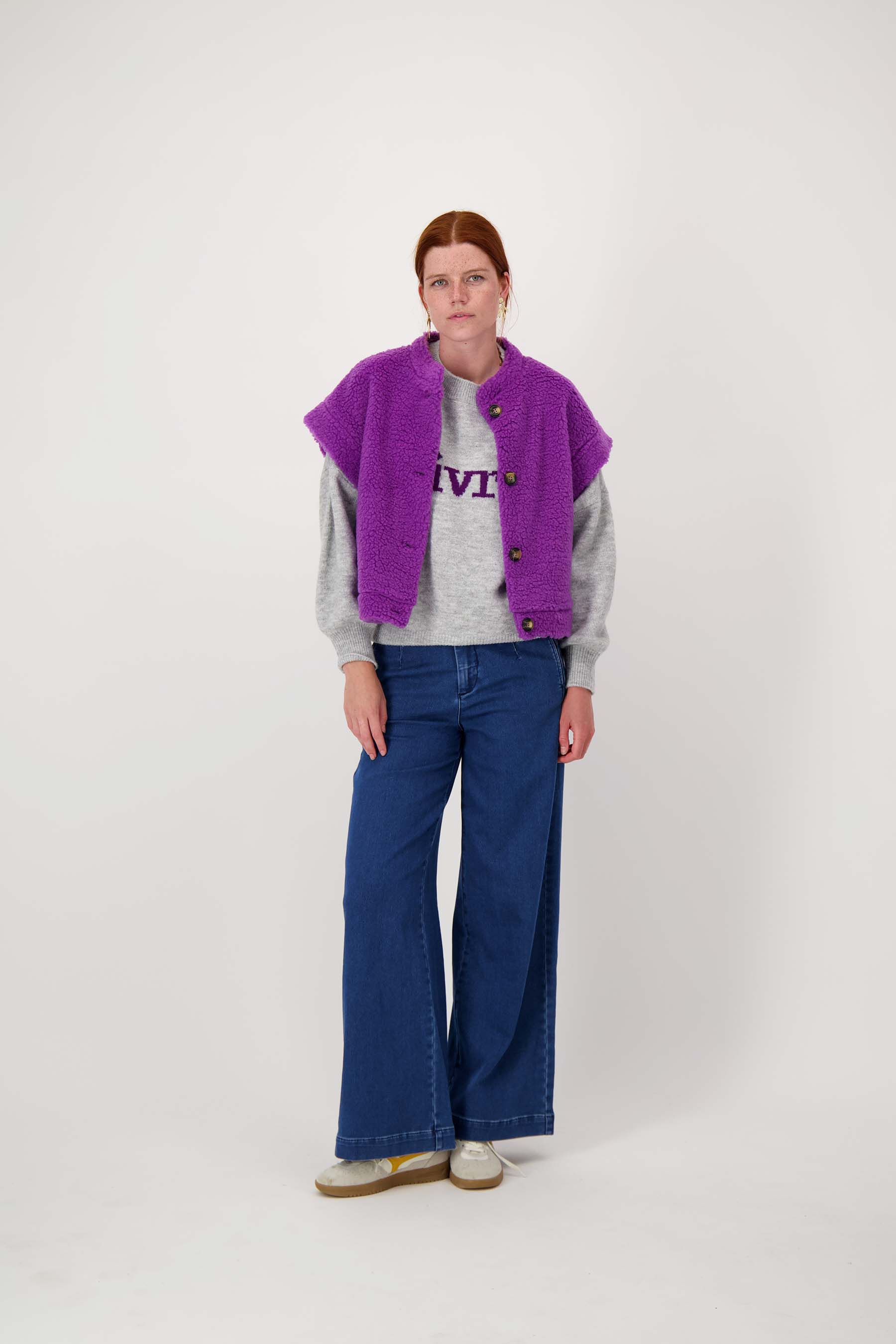 teddy gilet kort