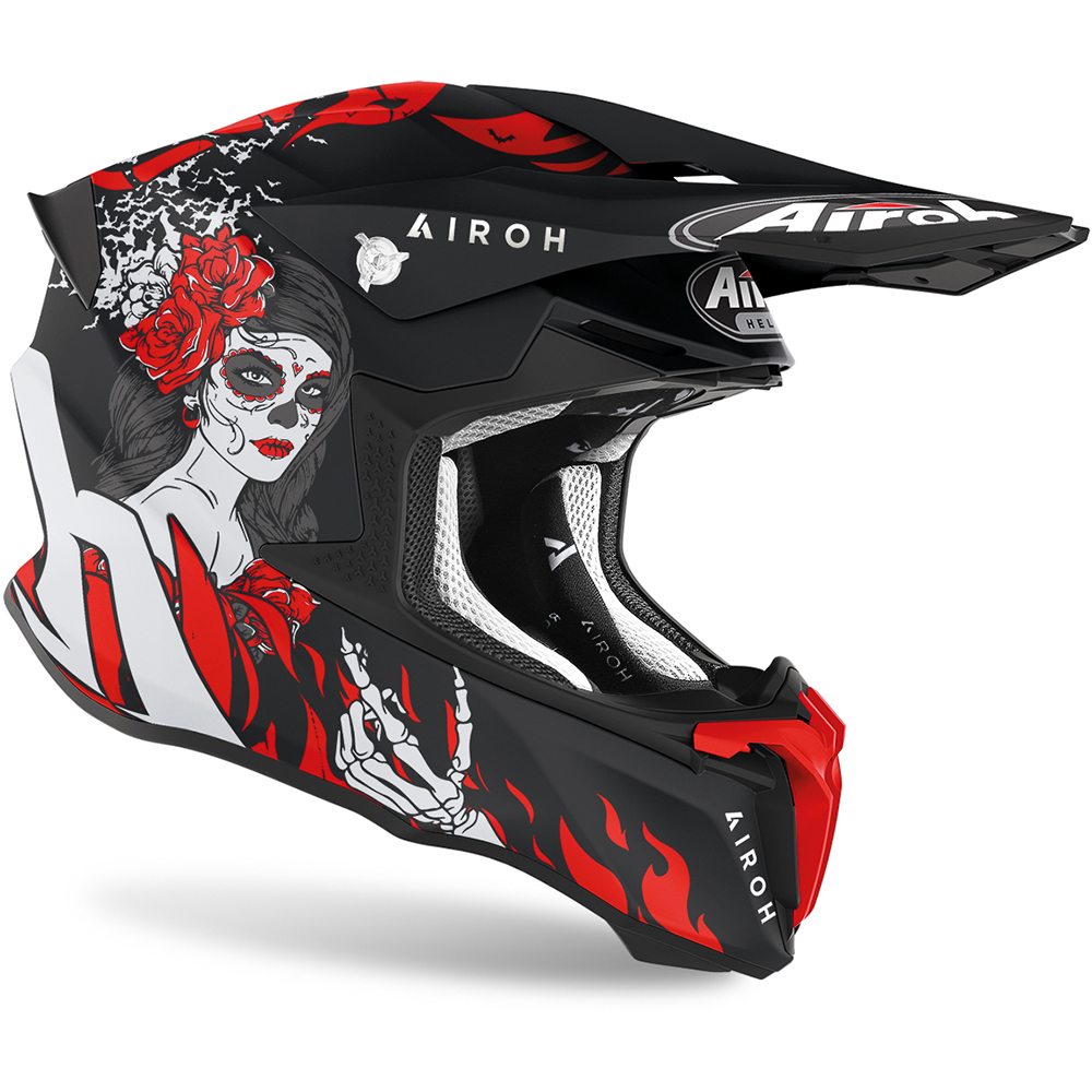 Airoh - Casque Twist 2.0 Hell Noir Mat / Blanc / Rouge