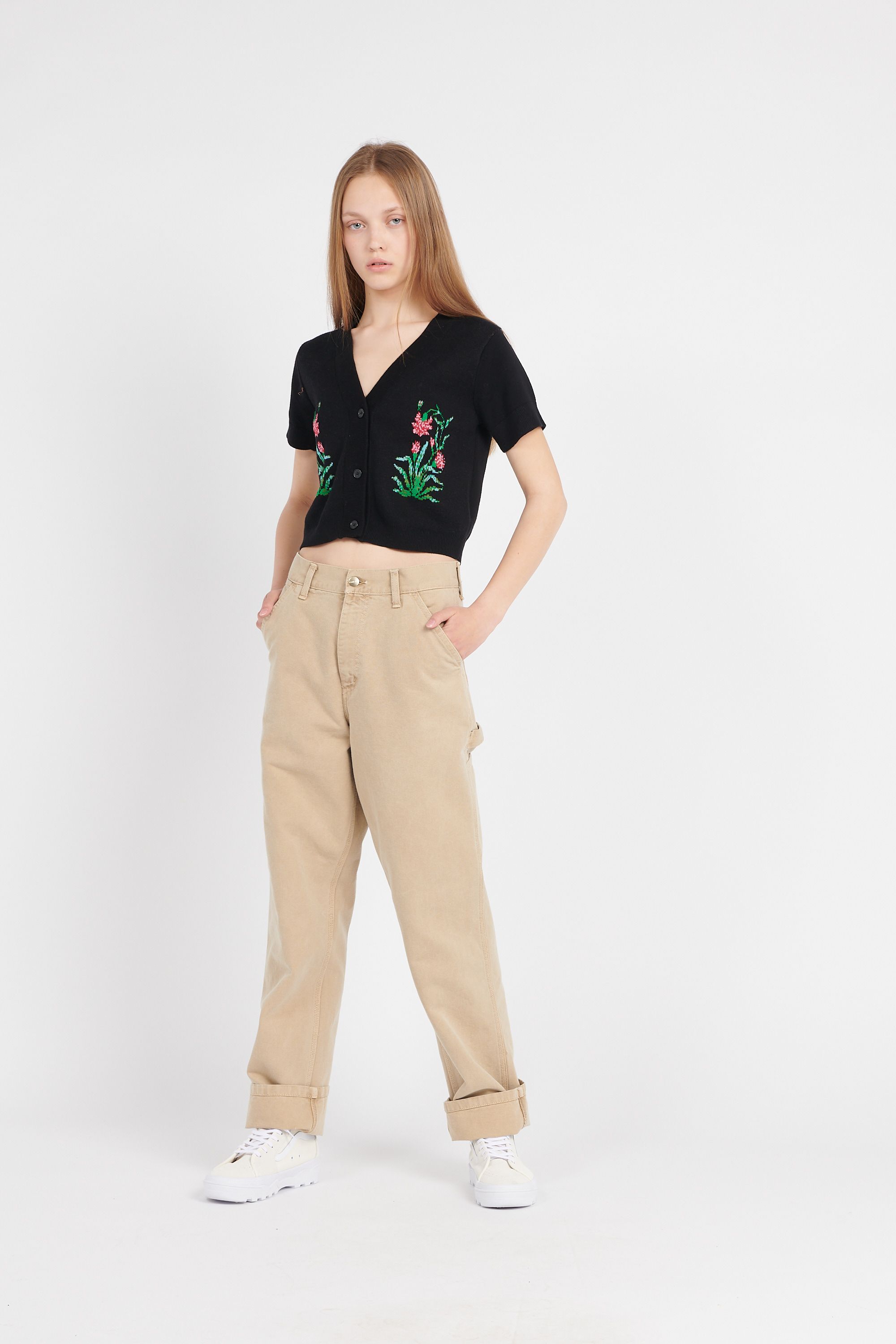 OBEY Gilet POPPY CROPPED CARDIGAN Noir