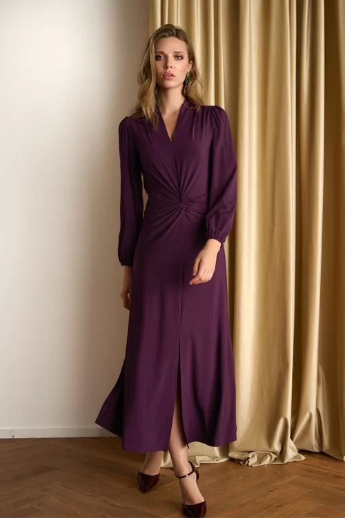 K-Design Luna geknoopte maxi jurk in aubergine