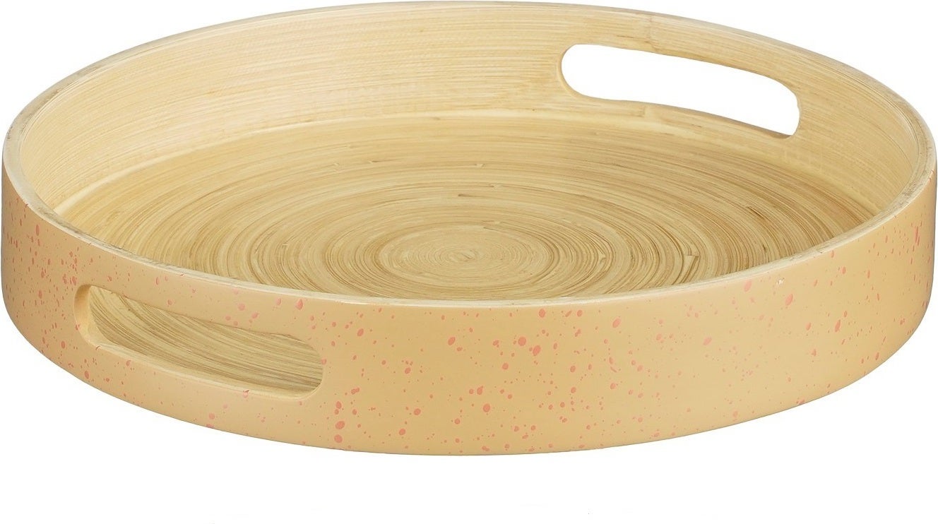 Mica Decorations dienblad Mirian oranje D 25 H 4 cm