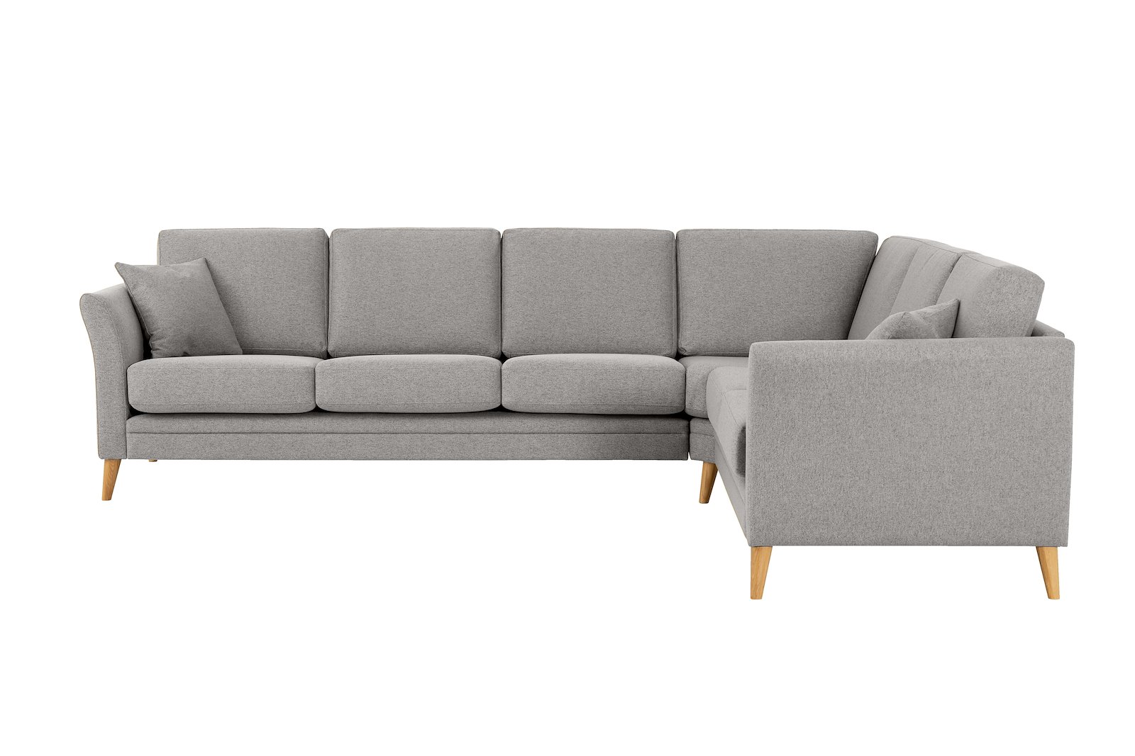 Eden hjørnesofa 32 hjørne i tekstil Neve 3 Grey med ben i eik natur (15137).