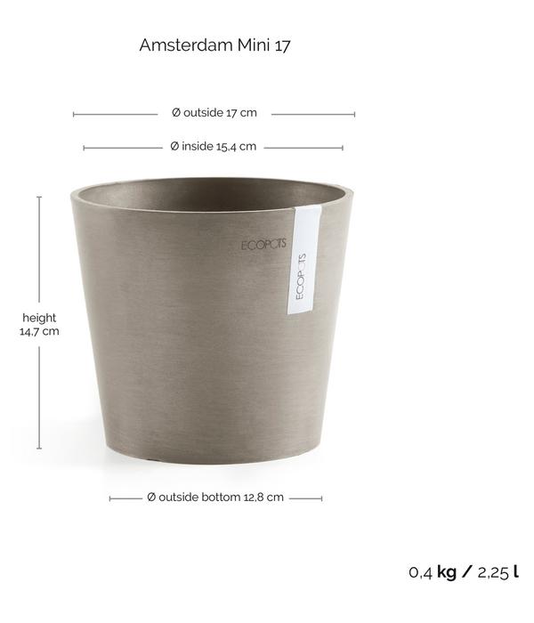 Ecopots Kunststoff-Topf Amsterdam Mini, rund,