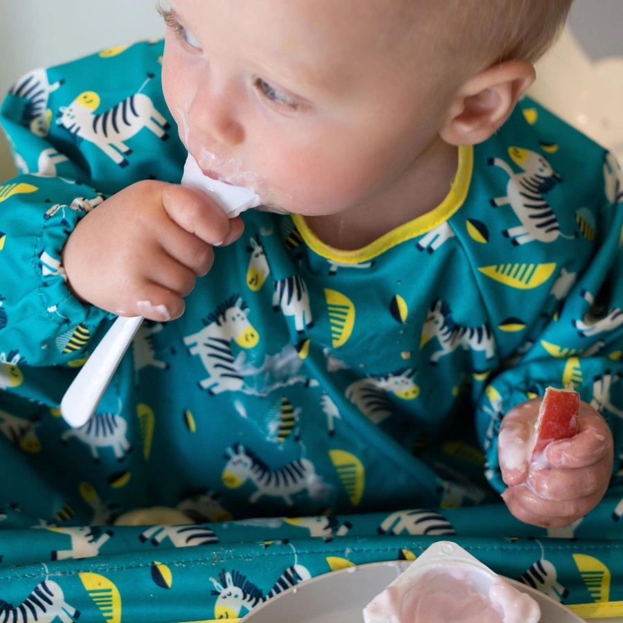 TidyTot Lätzchen Tidy Tot Cover & Catch Langarm Lätzchen Tanzende Zebras