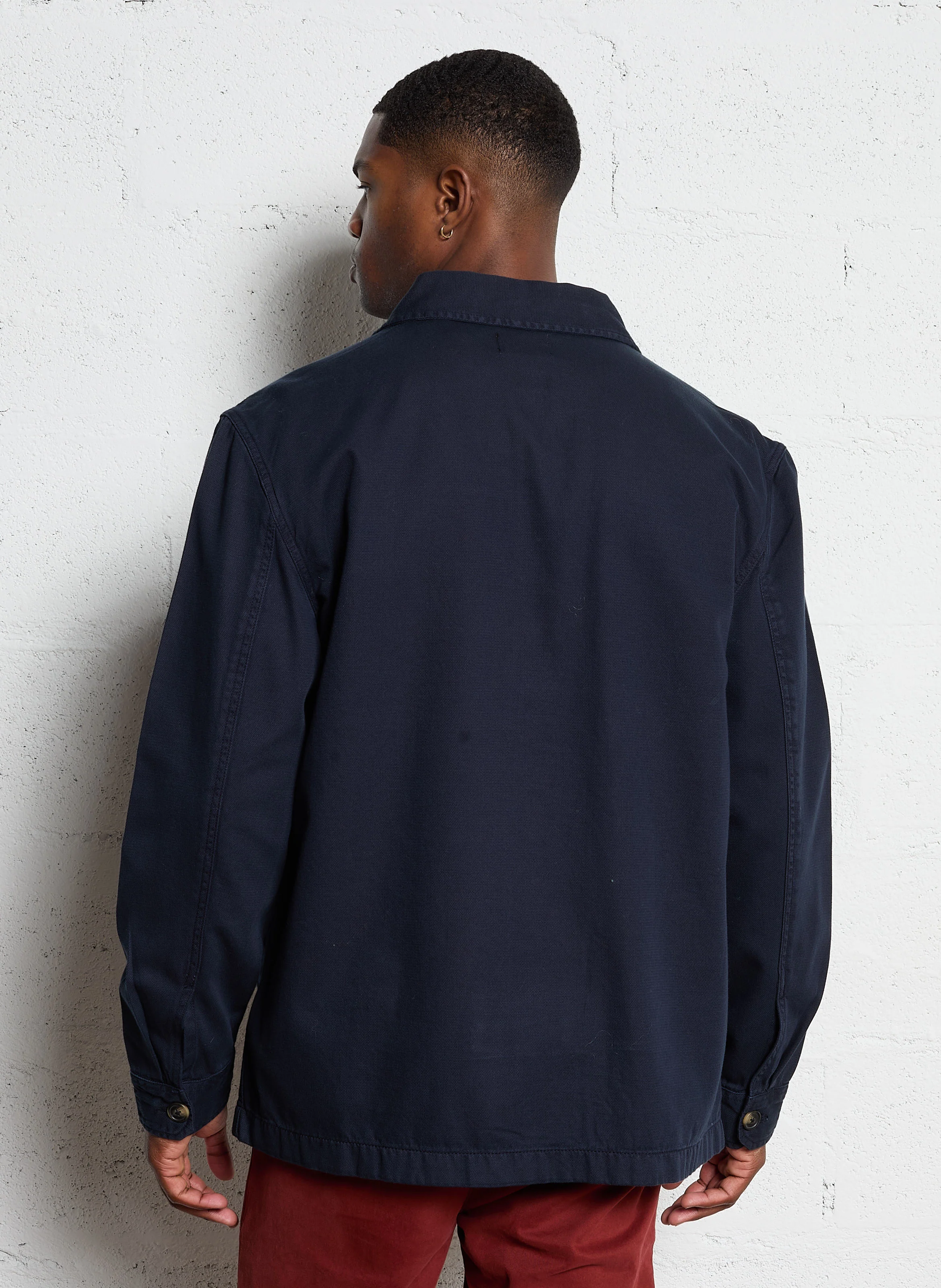 Surchemise droite col classique en coton | Bleu