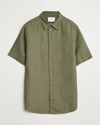 NN07 Enzo Linen Short Sleeve Shirt Navy Blue