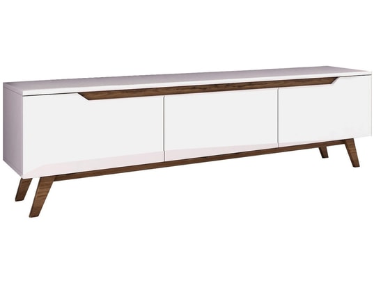 CONCEPT1 - Meuble TV D1 - 794 Blanc, Noyer 180 x 48,6 x 35