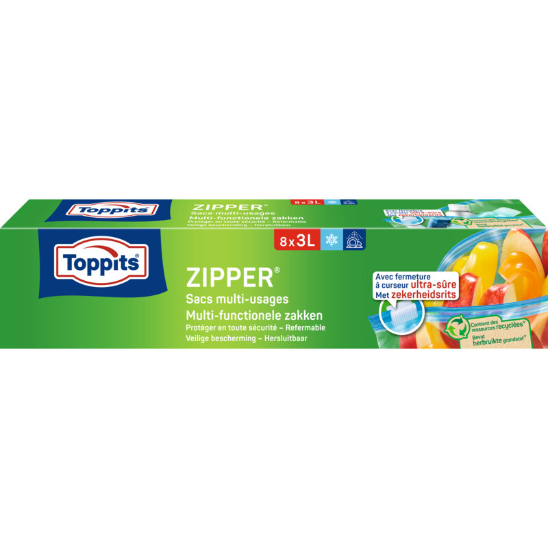 Toppits Zipper multi-functionele zakken 3 liter