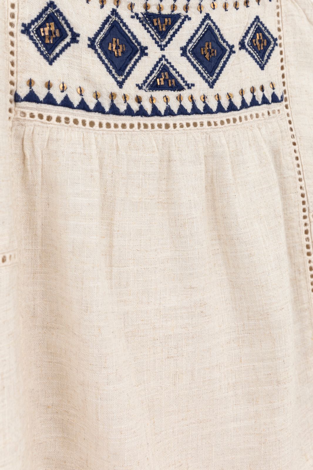 Beige singlet met embroidery