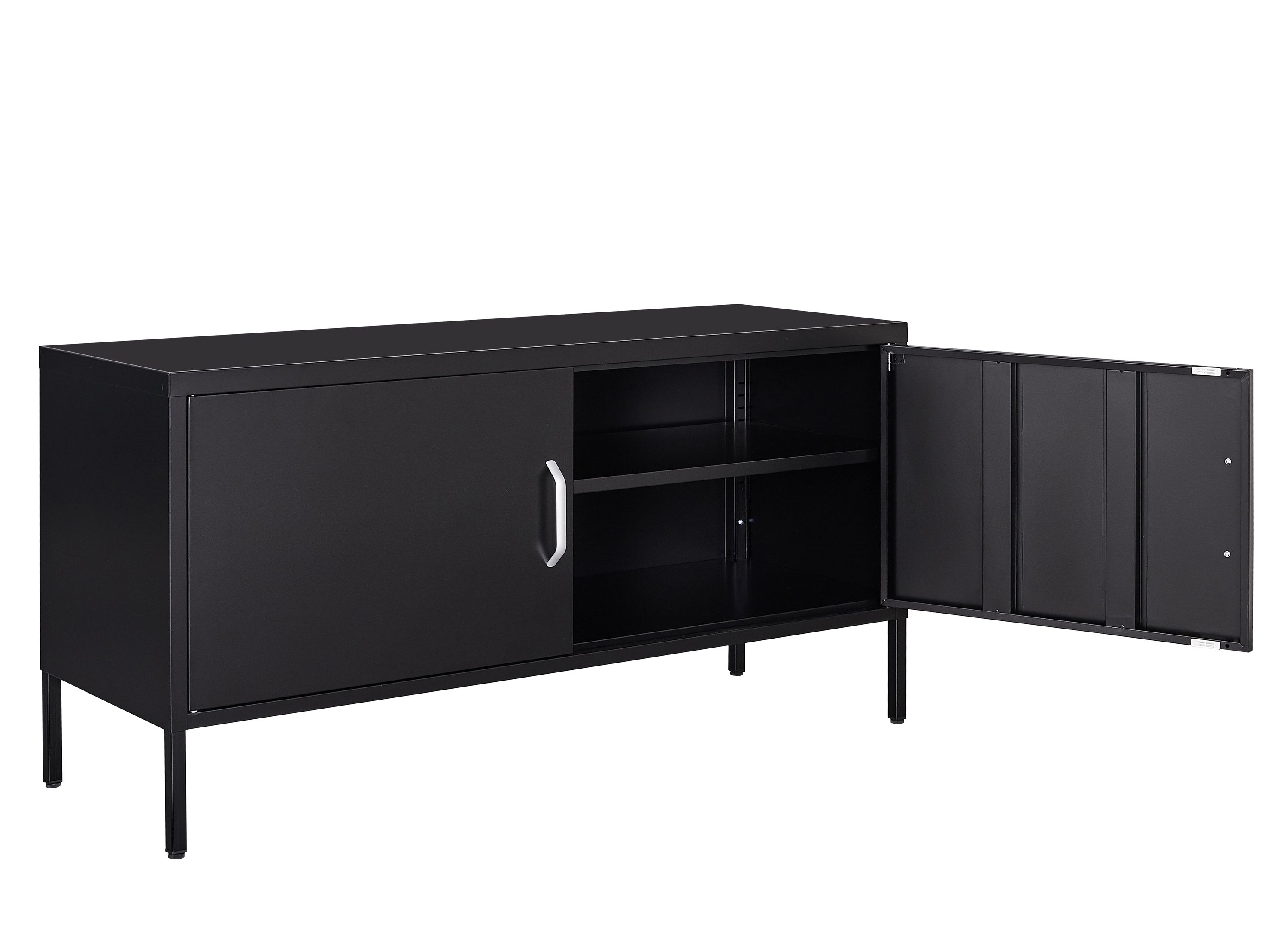 Sideboard Metall KLAUS 115 x 59 cm schwarz
