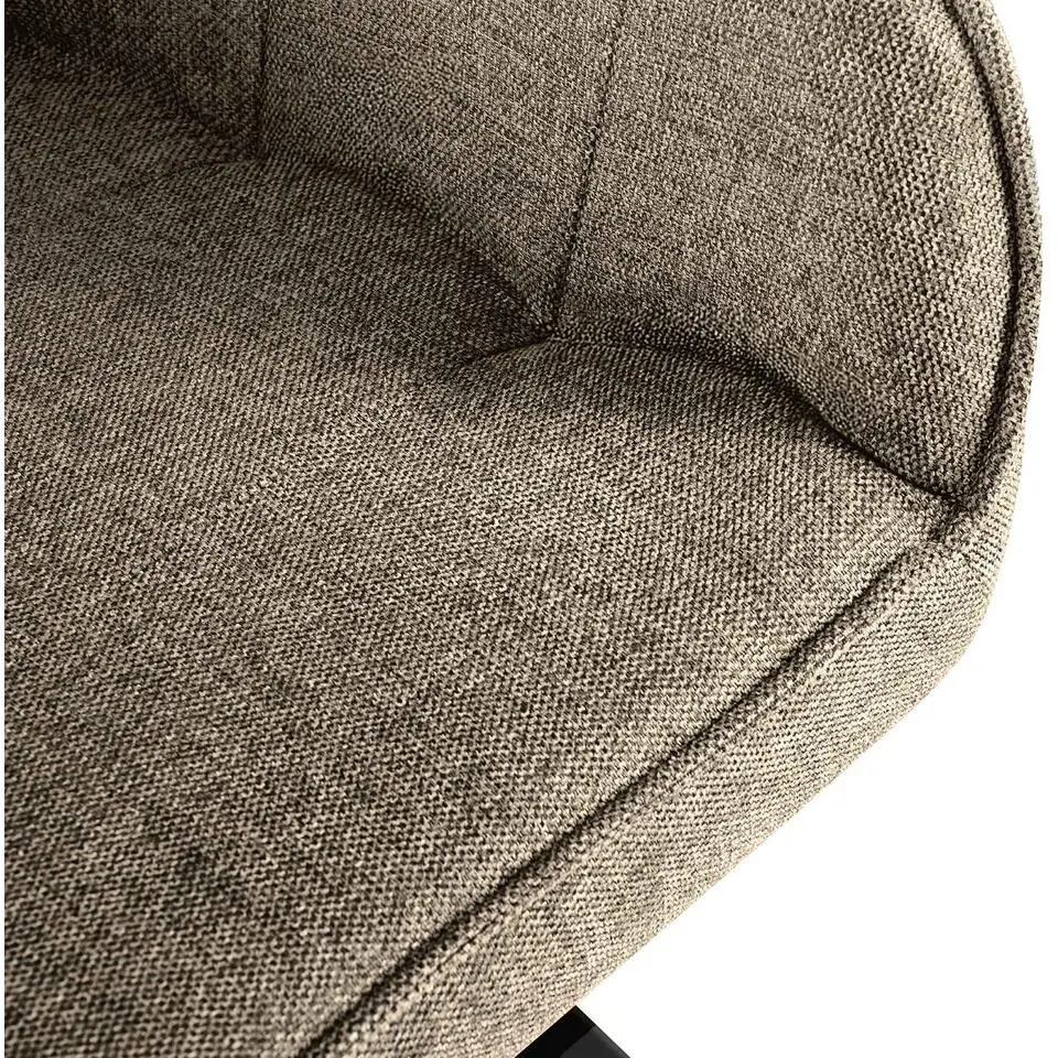 CLP Eetkamerstoel Pettuli zwart Frame - Stof - taupe