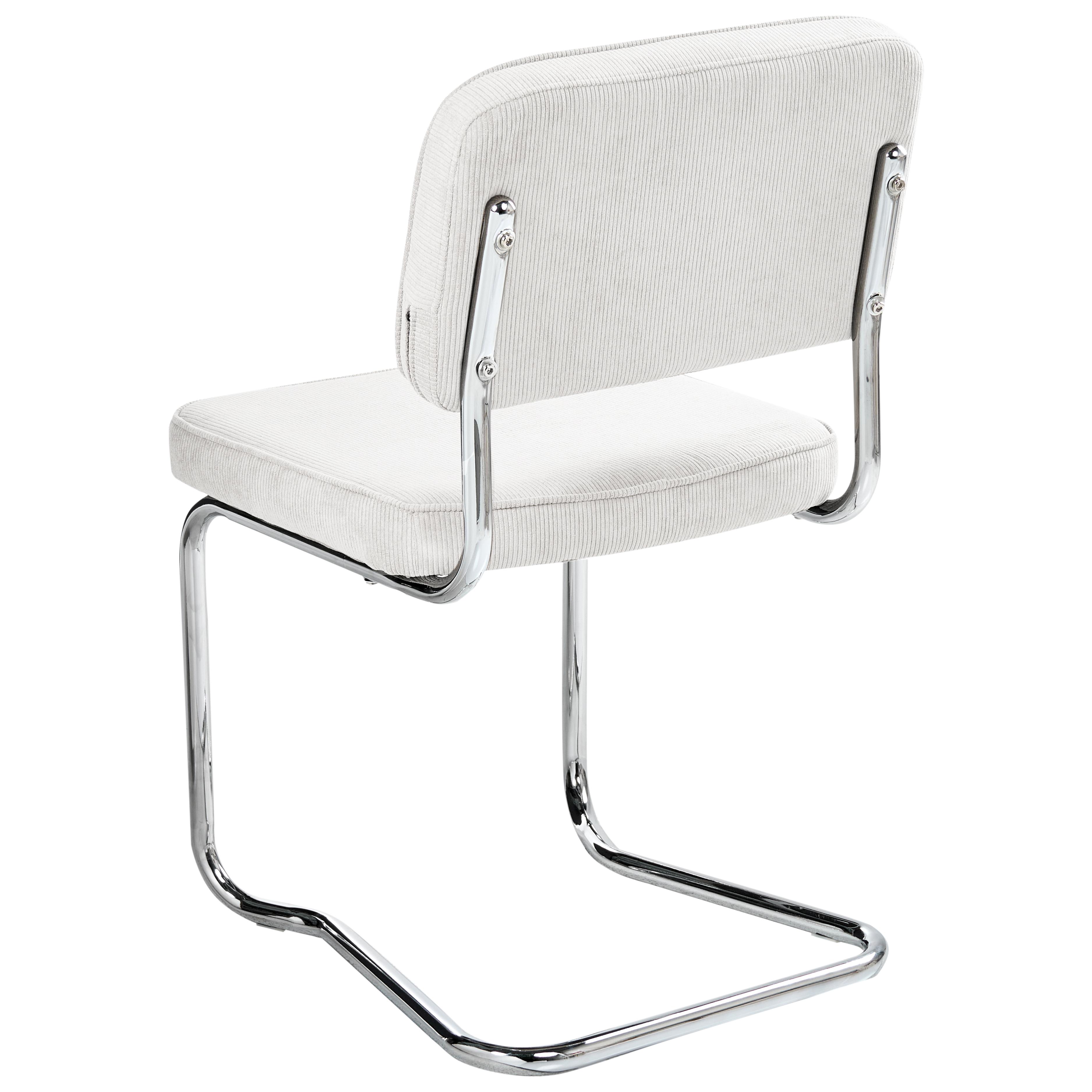 Set van 2 eetkamerstoelen IRWIN Corduroy Gebroken wit