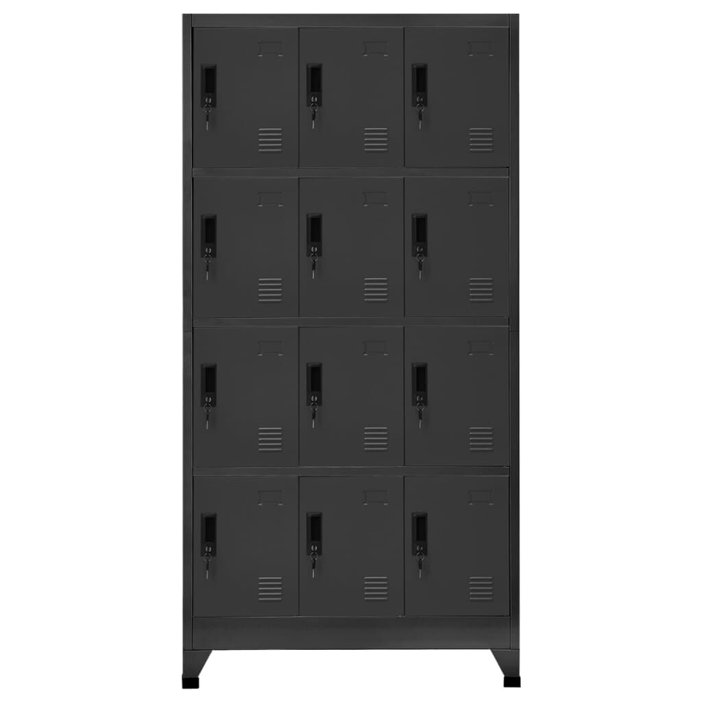 vidaXL Afsluitbare kast antraciet 90x45x180 cm staal