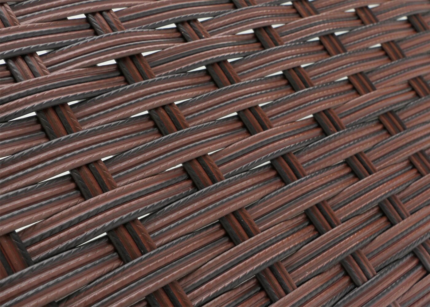 Poly-Rattan Gartentisch Hamar, Beistelltisch Tisch mit Glasplatte ~ braun-meliert