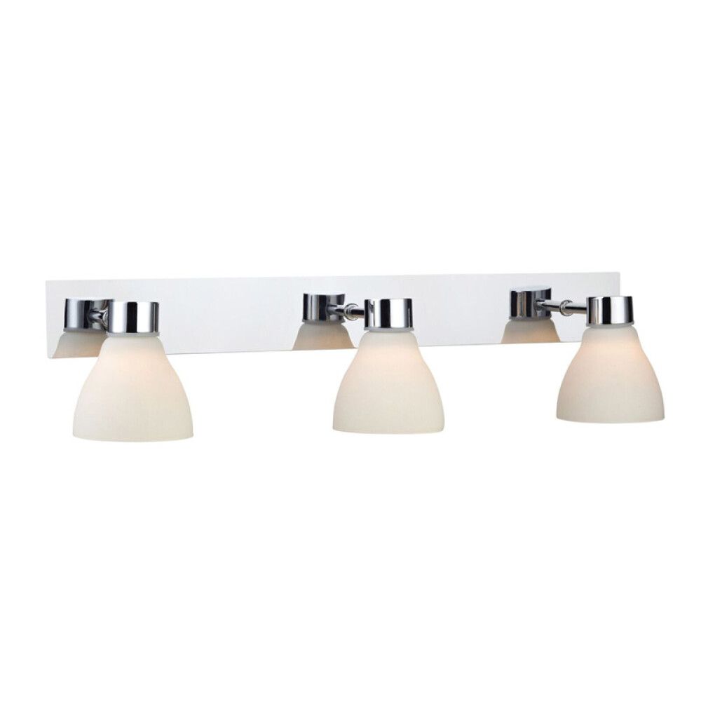 VEGGLAMPE MARKSLÖJD CASSIS 3 LAMPER KROM/HVIT