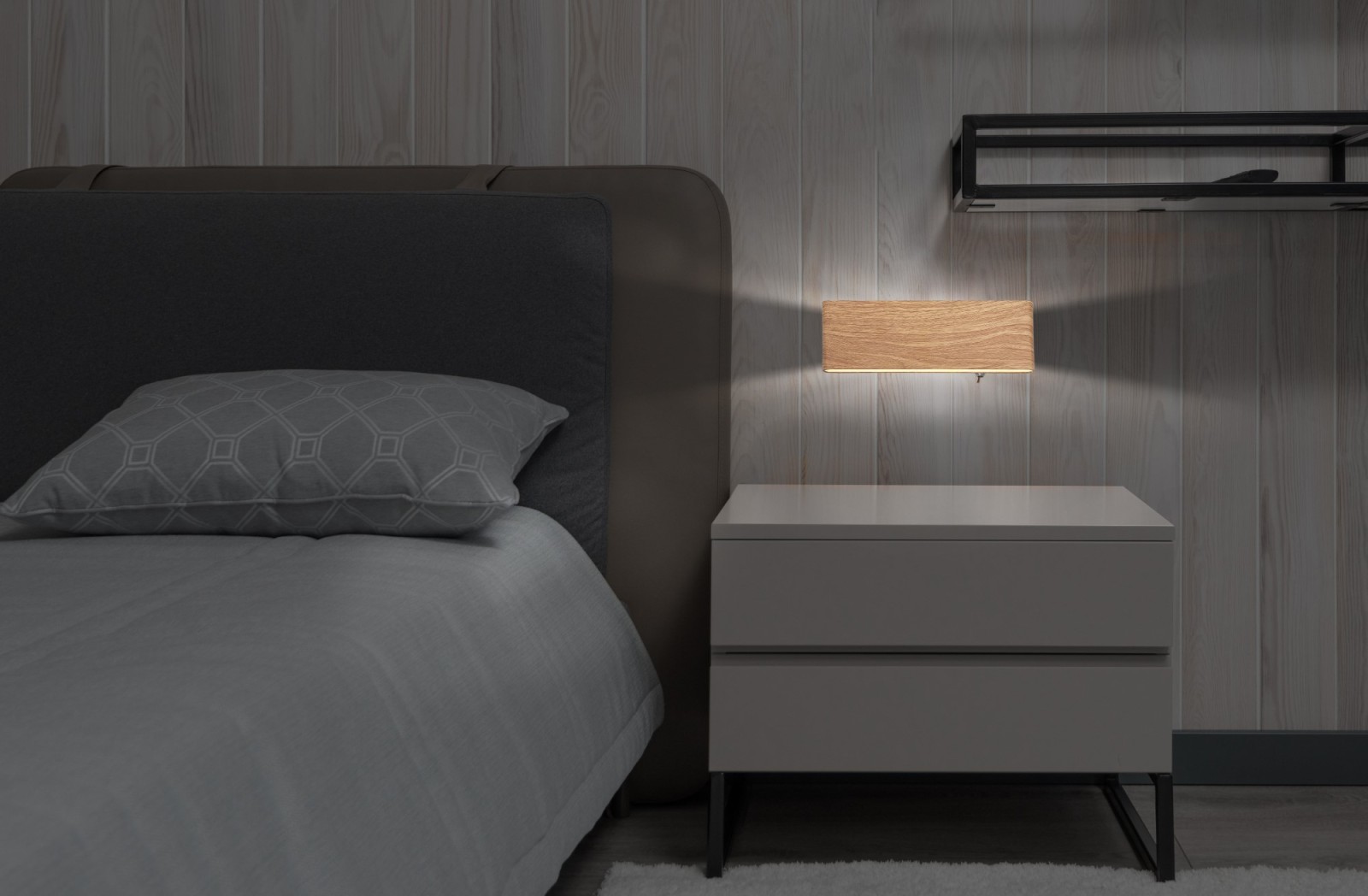 LED-Wandleuchte - holzfarben - 22,5 cm