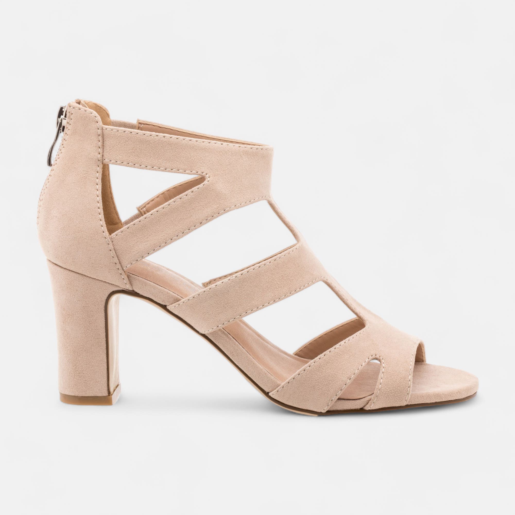 Nu-pieds à talon Femme beige