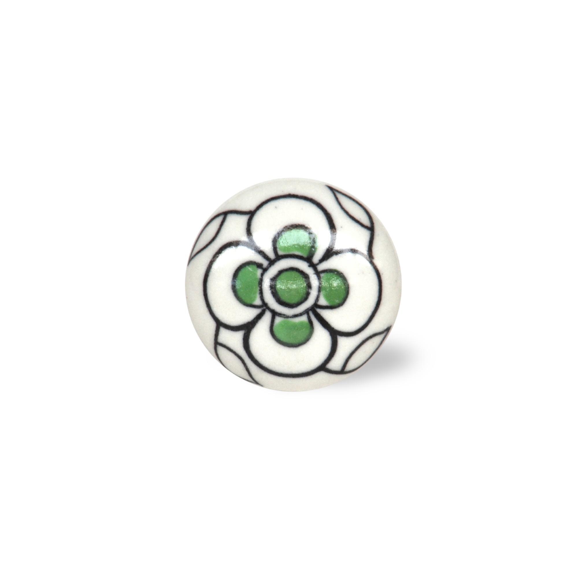 Keramik-Knauf rund, weiß/mint, Ø 3,7 cm, L 2,7 cm günstig bestellen