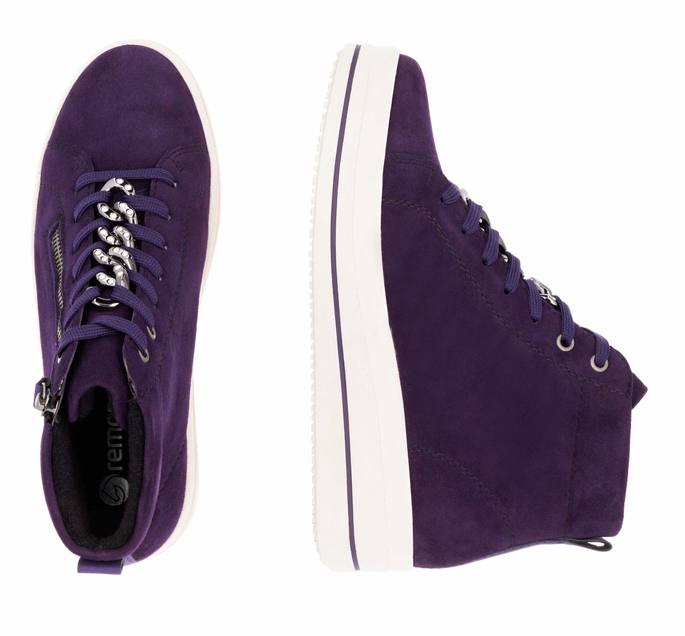 Remonte Plateausneaker »Elisabeth Hurley-Collection«  , Freizeitschuh, High-Top-Sneaker, Schnürer, seitlicher Reissverschluss